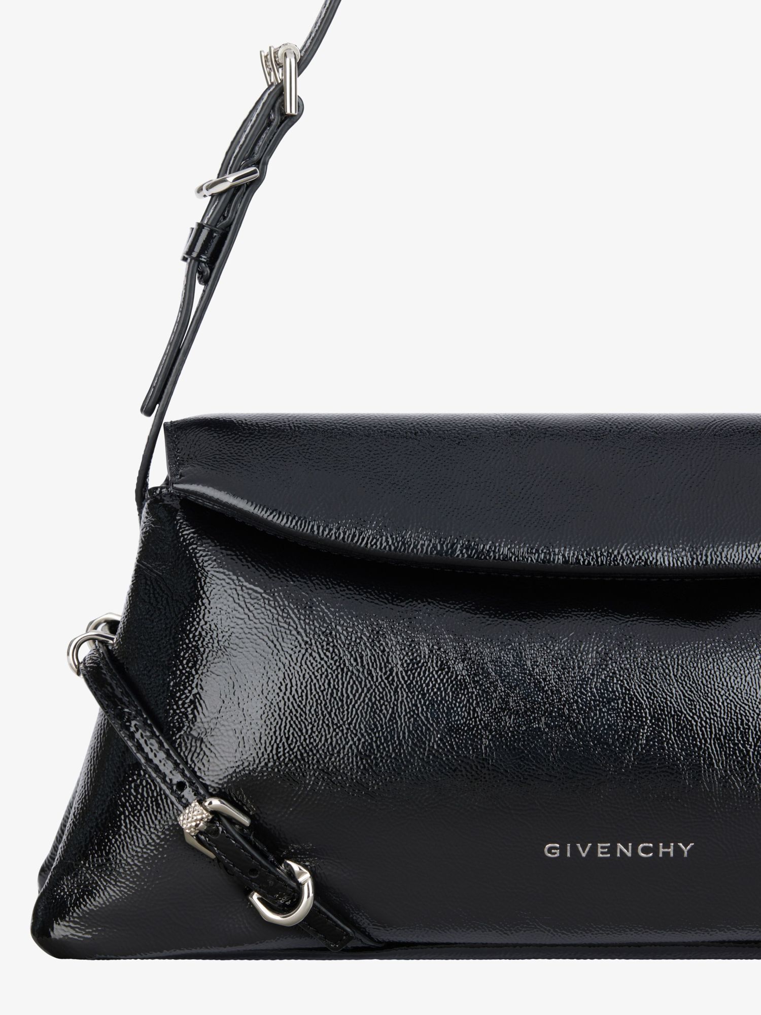 Givenchy Small P'tit Voyou Bag In Patent Leather In Black