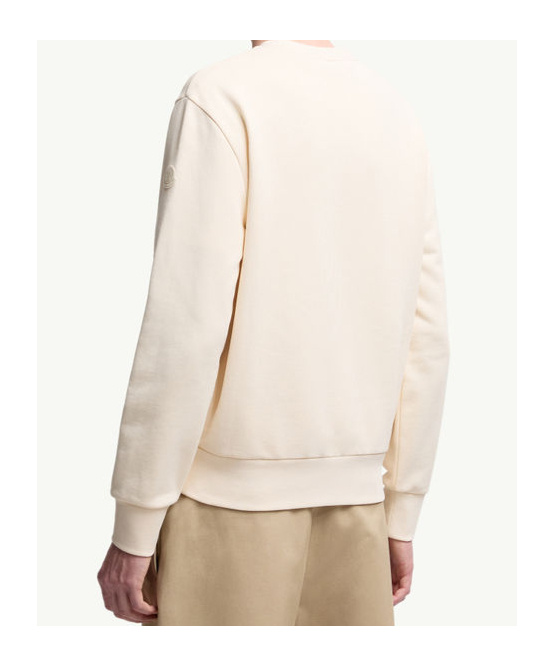 Moncler Cursive Logo Cotton Sweatshirt In White