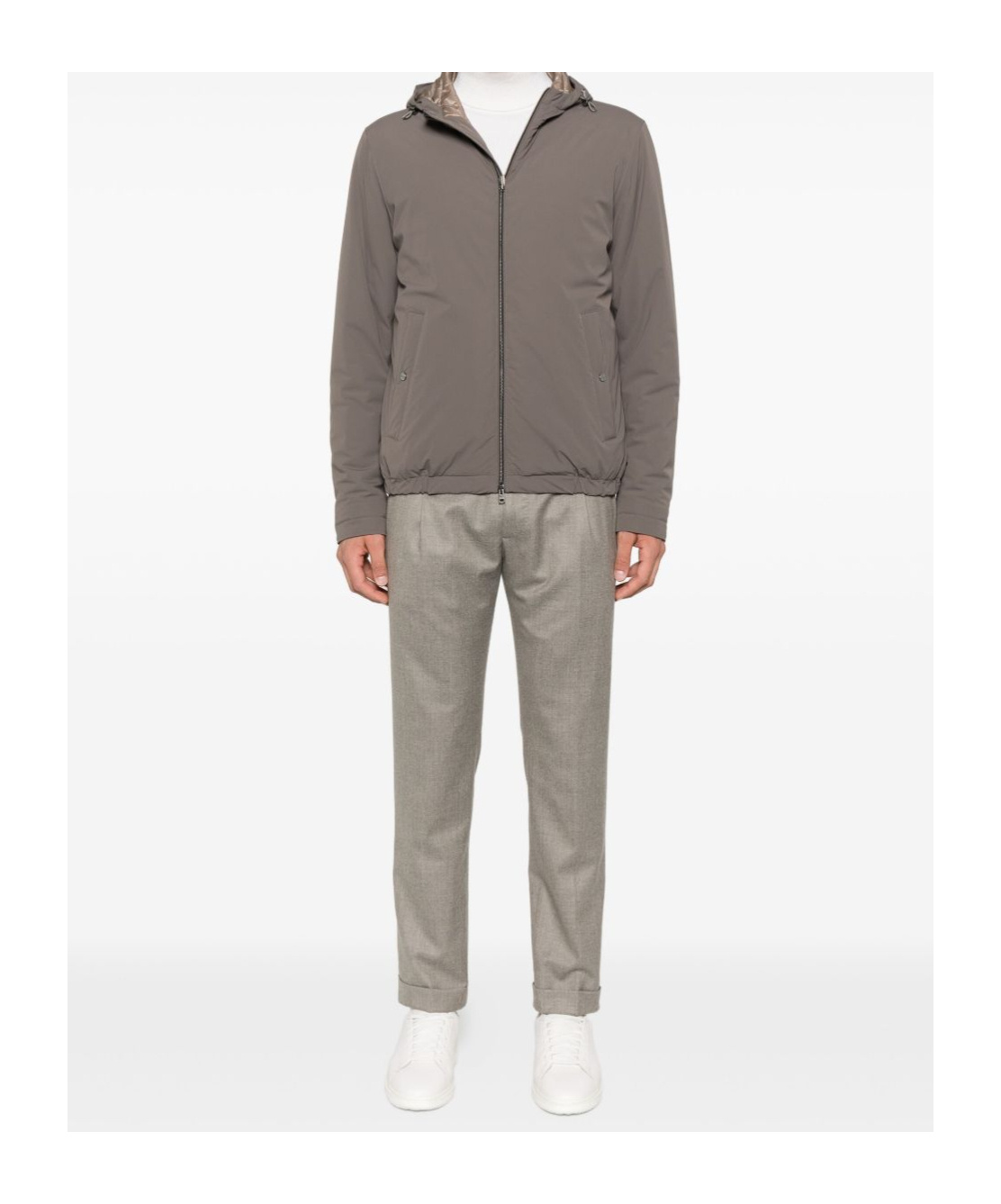 Herno Jackets Cropped Elasticated Hem In Gray