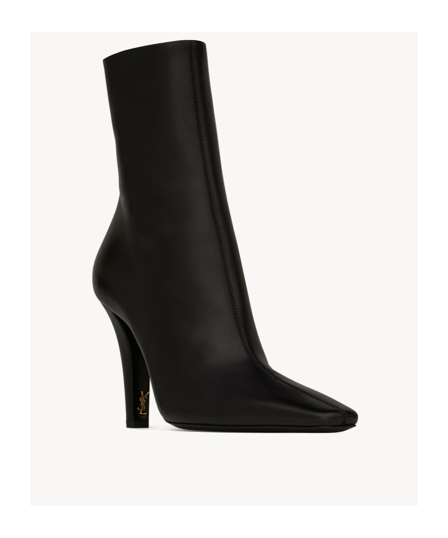 Saint Laurent Jill 75 Booties In Smooth Leather In Black