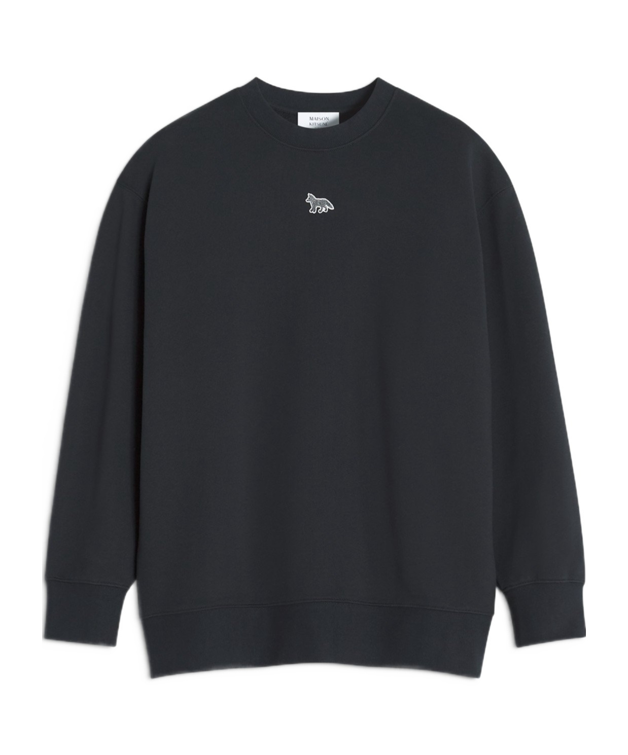 Maison Kitsuné Baby Fox-patch Crew-neck Sweatshirt In Black