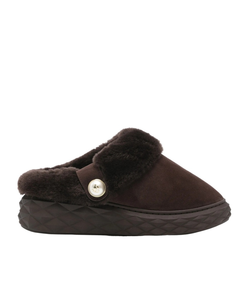 Jimmy Choo Round-toe Mules In Brown