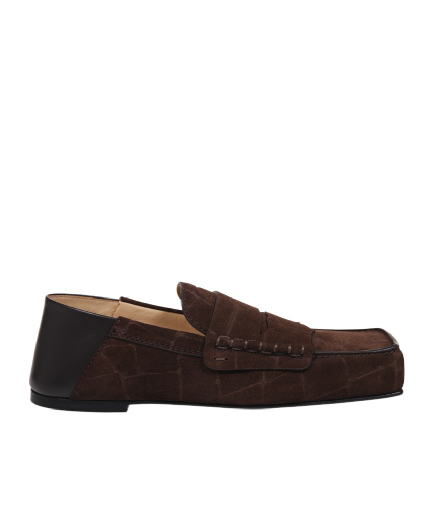 Shop Jacquemus Square Head Loafer Shoes In Black
