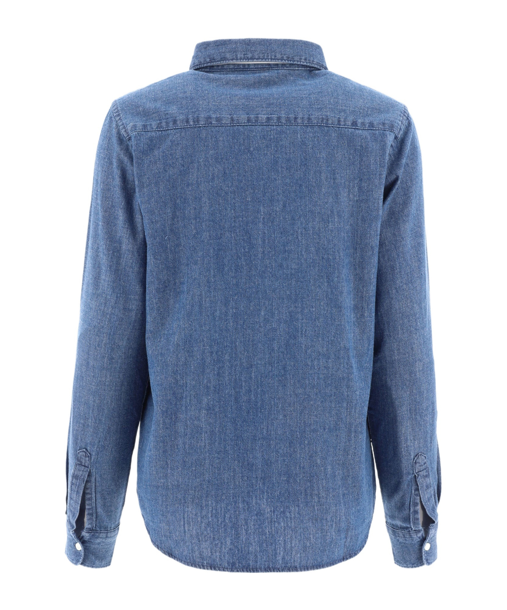 Aspesi Regular Fit Denim Shirt With Classic Collar In Blue