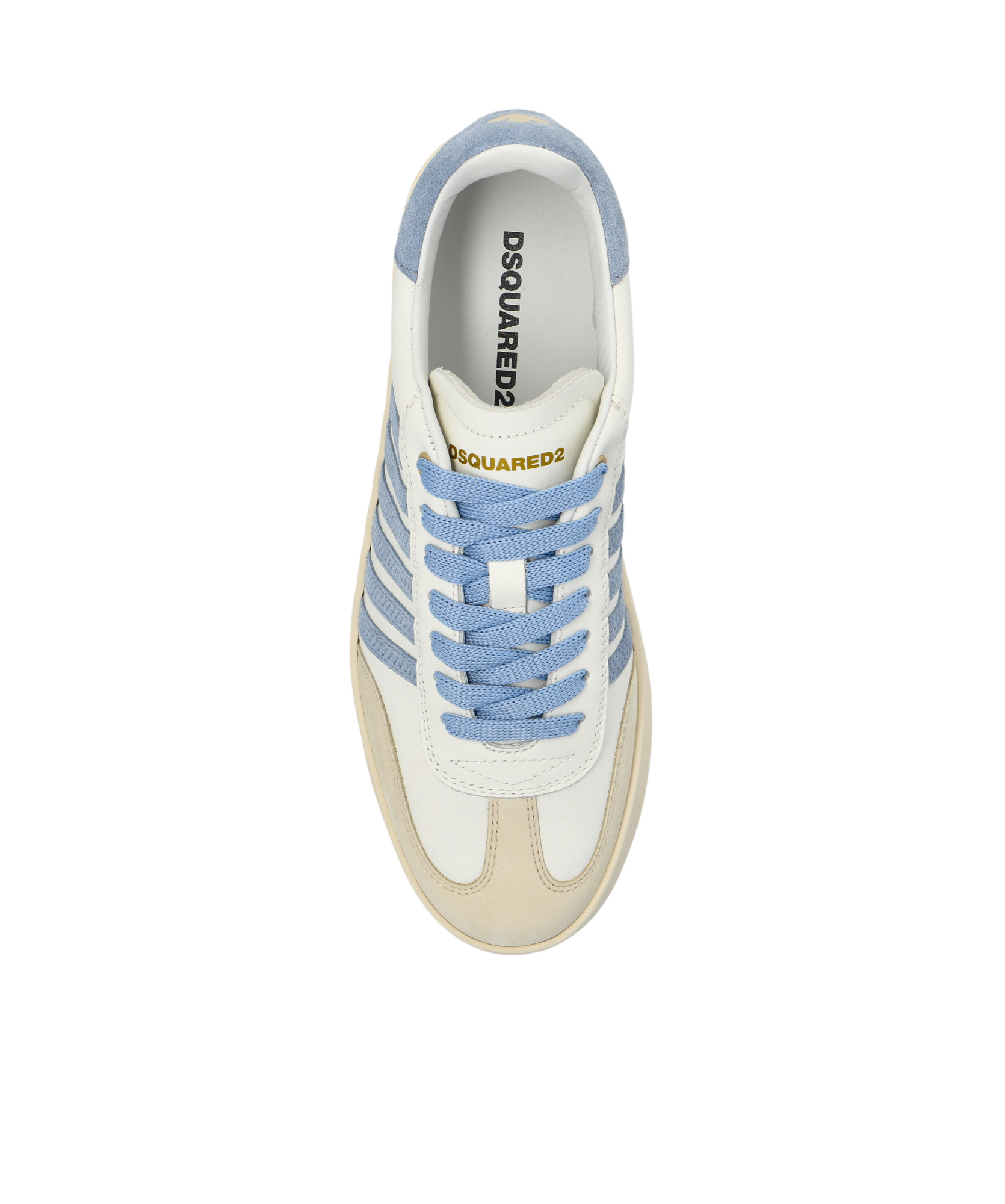 Dsquared2 Boxer Leather Sneakers In Nude