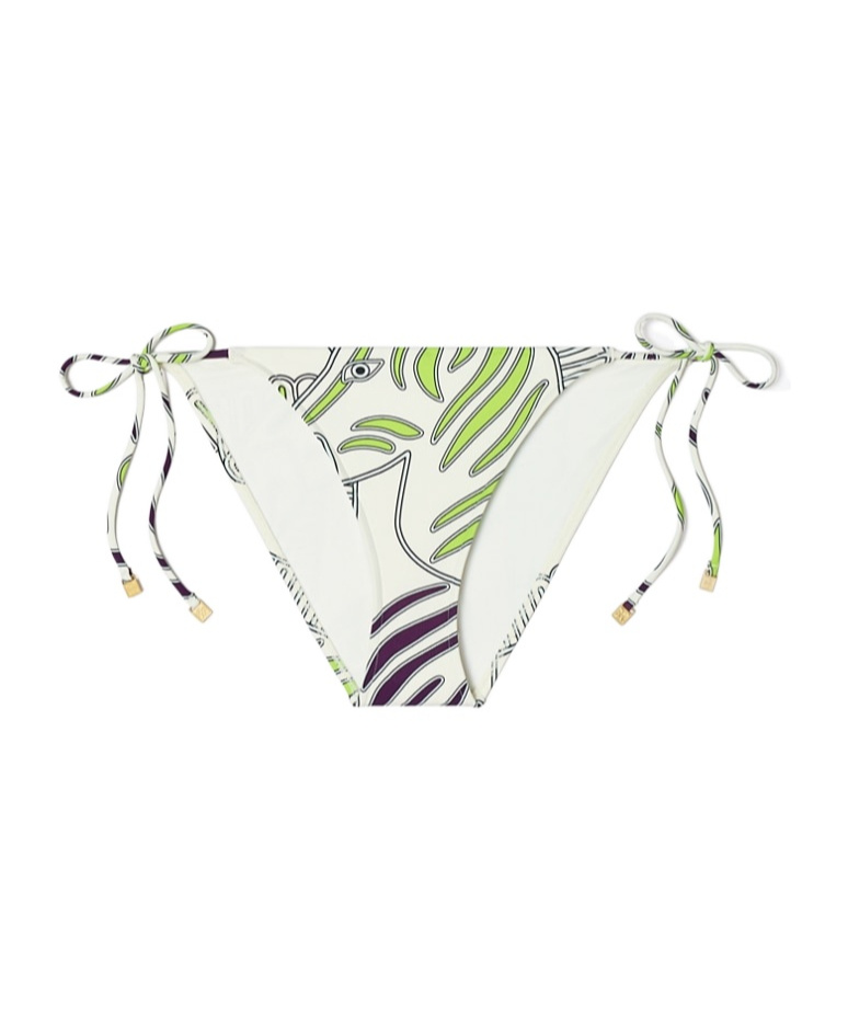Tory Burch Graphic-print Bikini Bottom In White