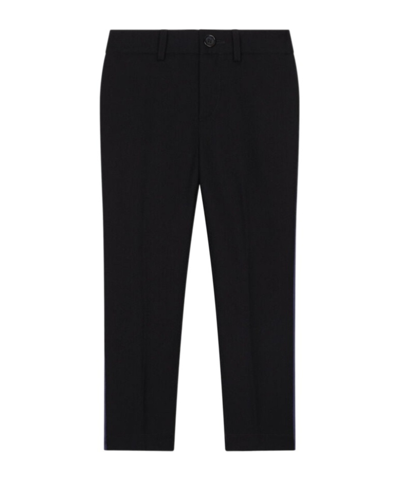 Dolce & Gabbana Side-band Wool Trousers In Black