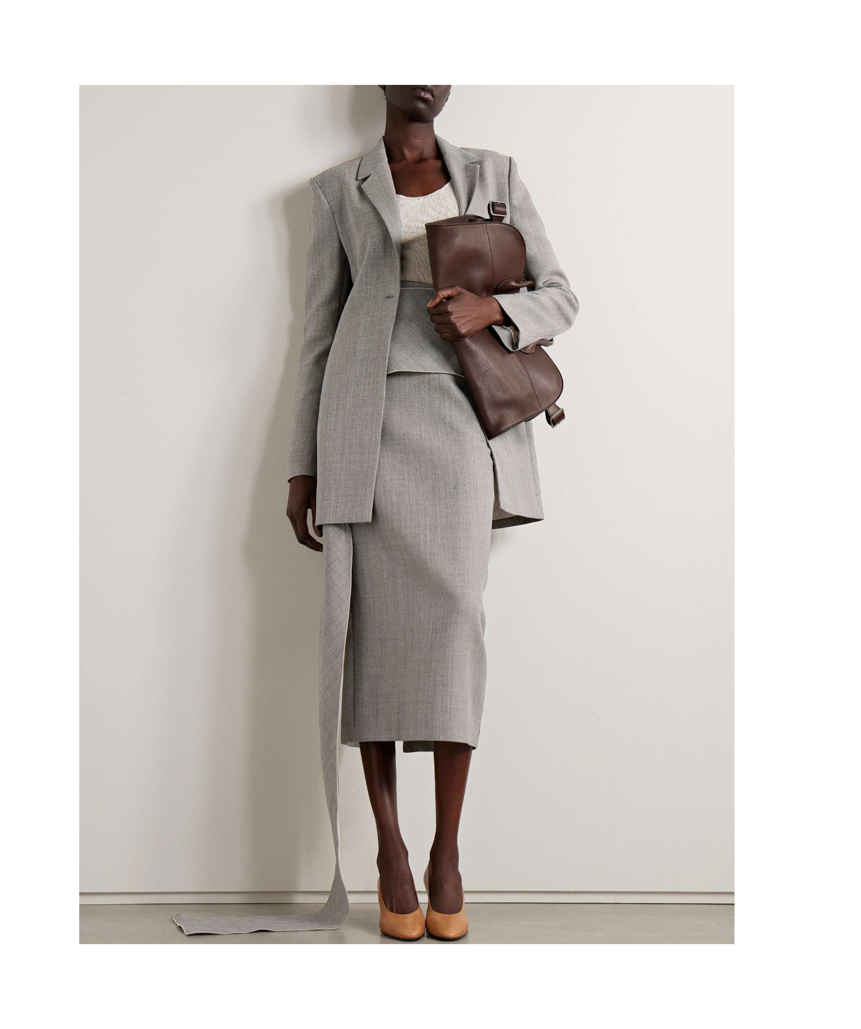 The Row Pencil Skirt With Pendant Layer In Gray