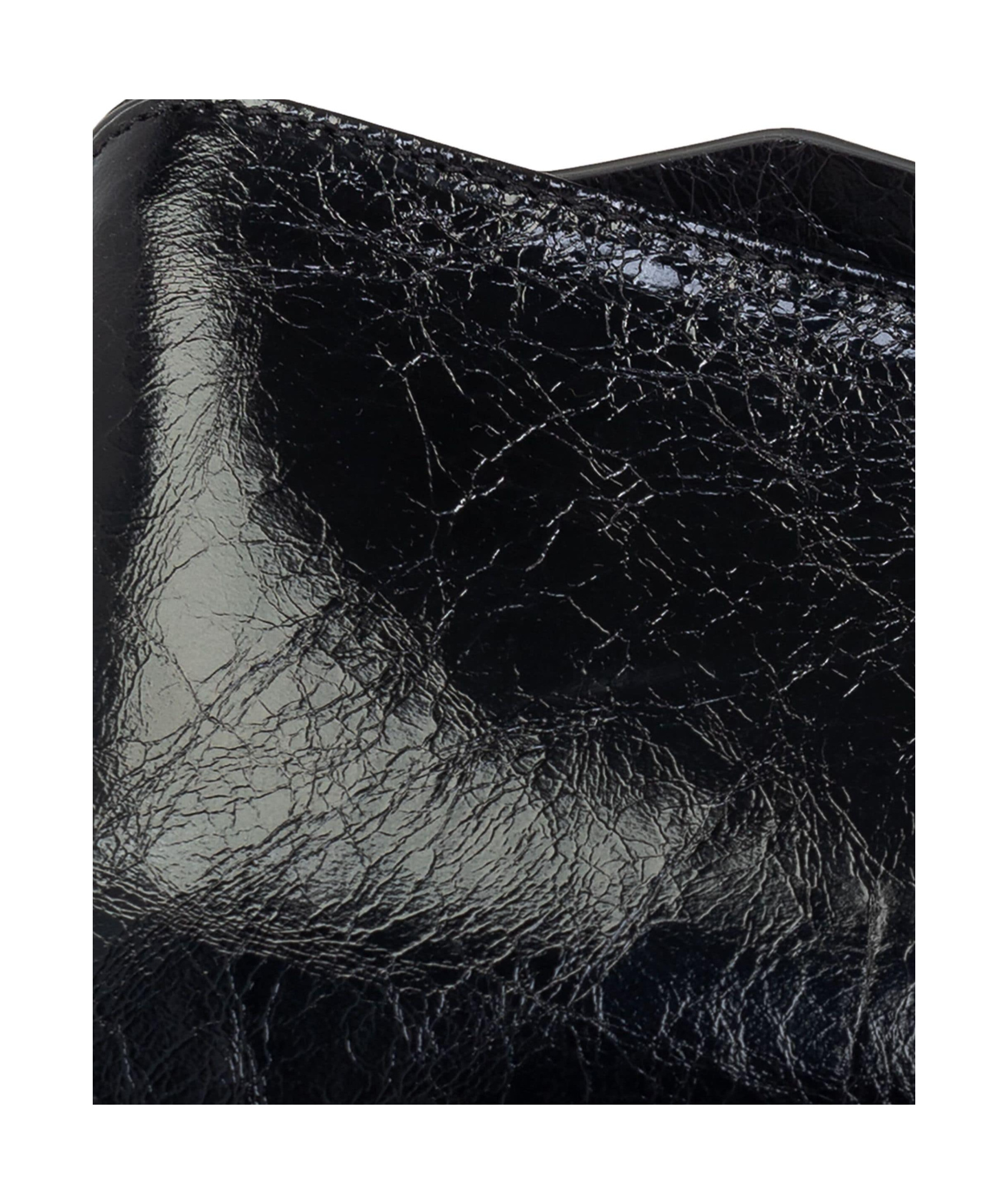 Attico Midnight Leather Clutch Bag In Black