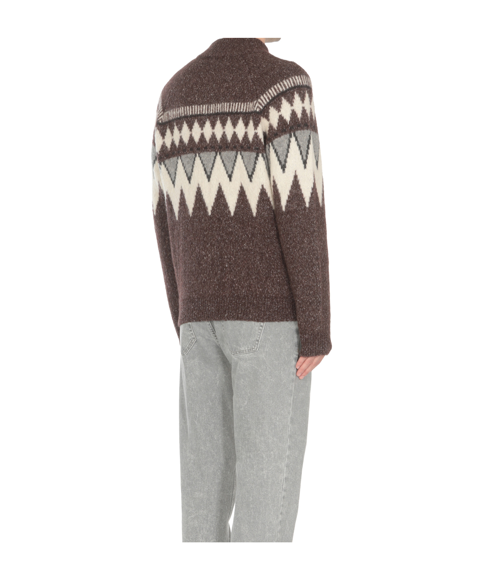 Peserico Sweater With Geometric Pattern In Green