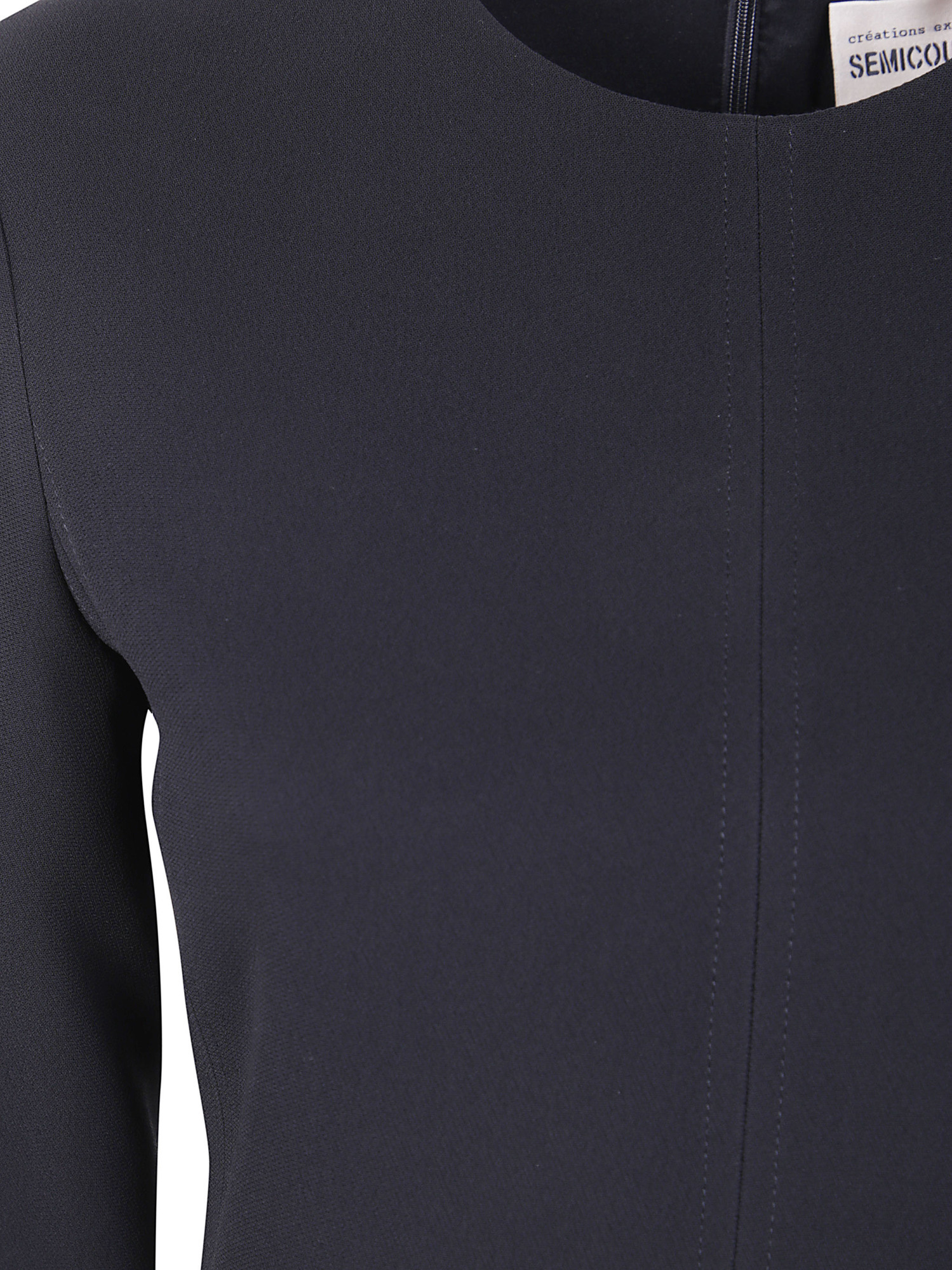 Semicouture Dress With Long Sleeves And Pockets In Blue