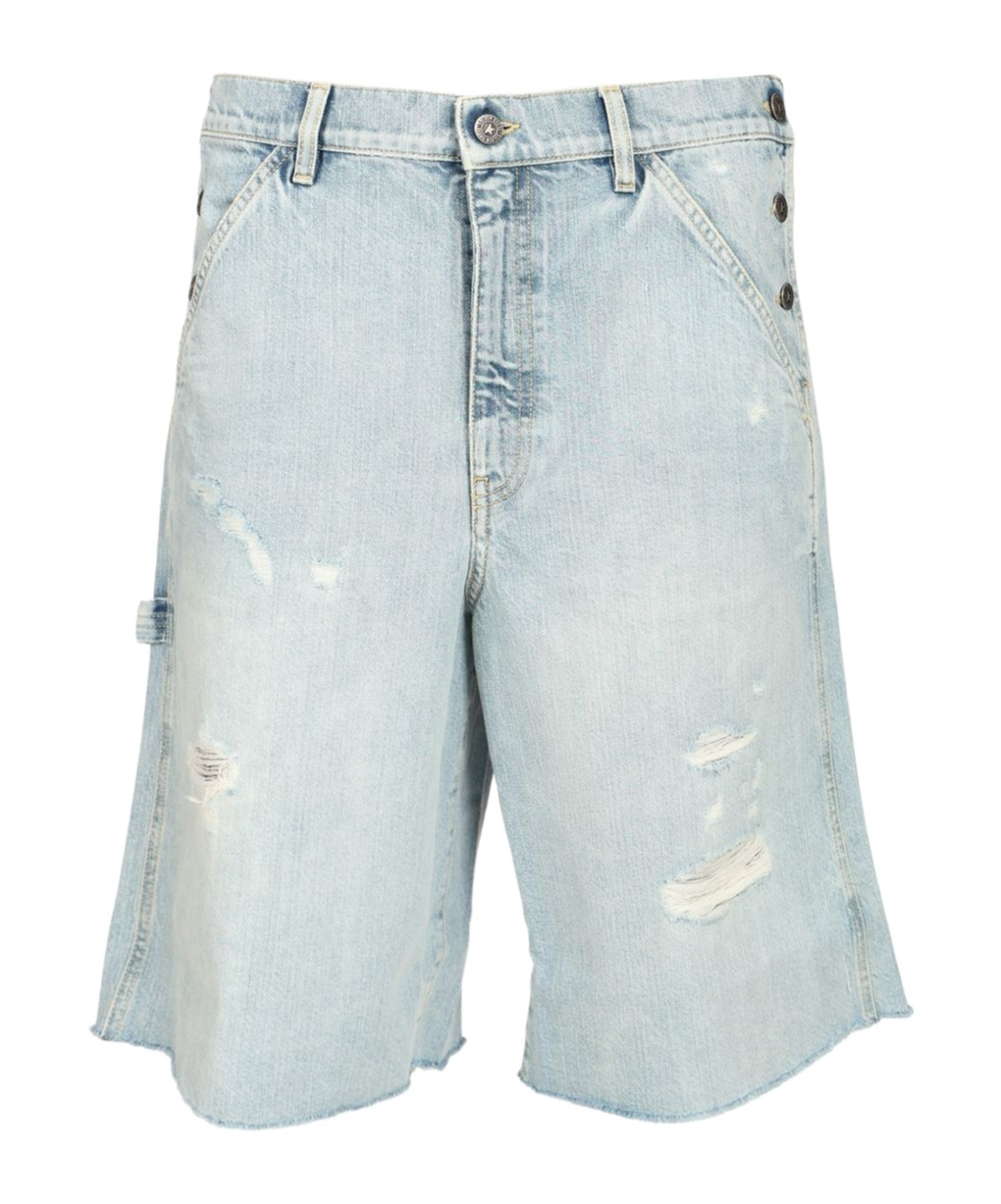 Golden Goose Denim Mike Shorts In White