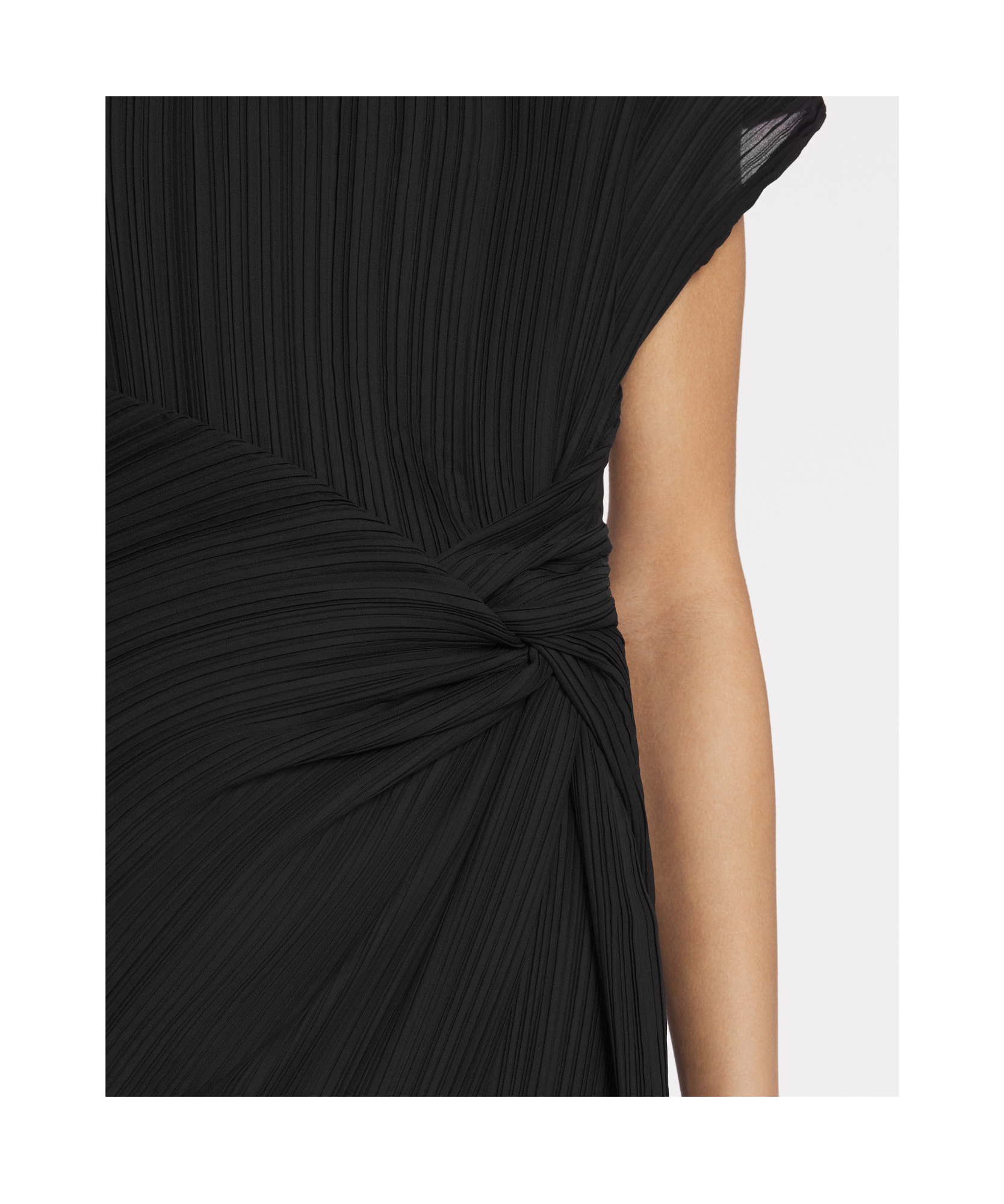 Lanvin Twist-detailing Midi Dress In Black