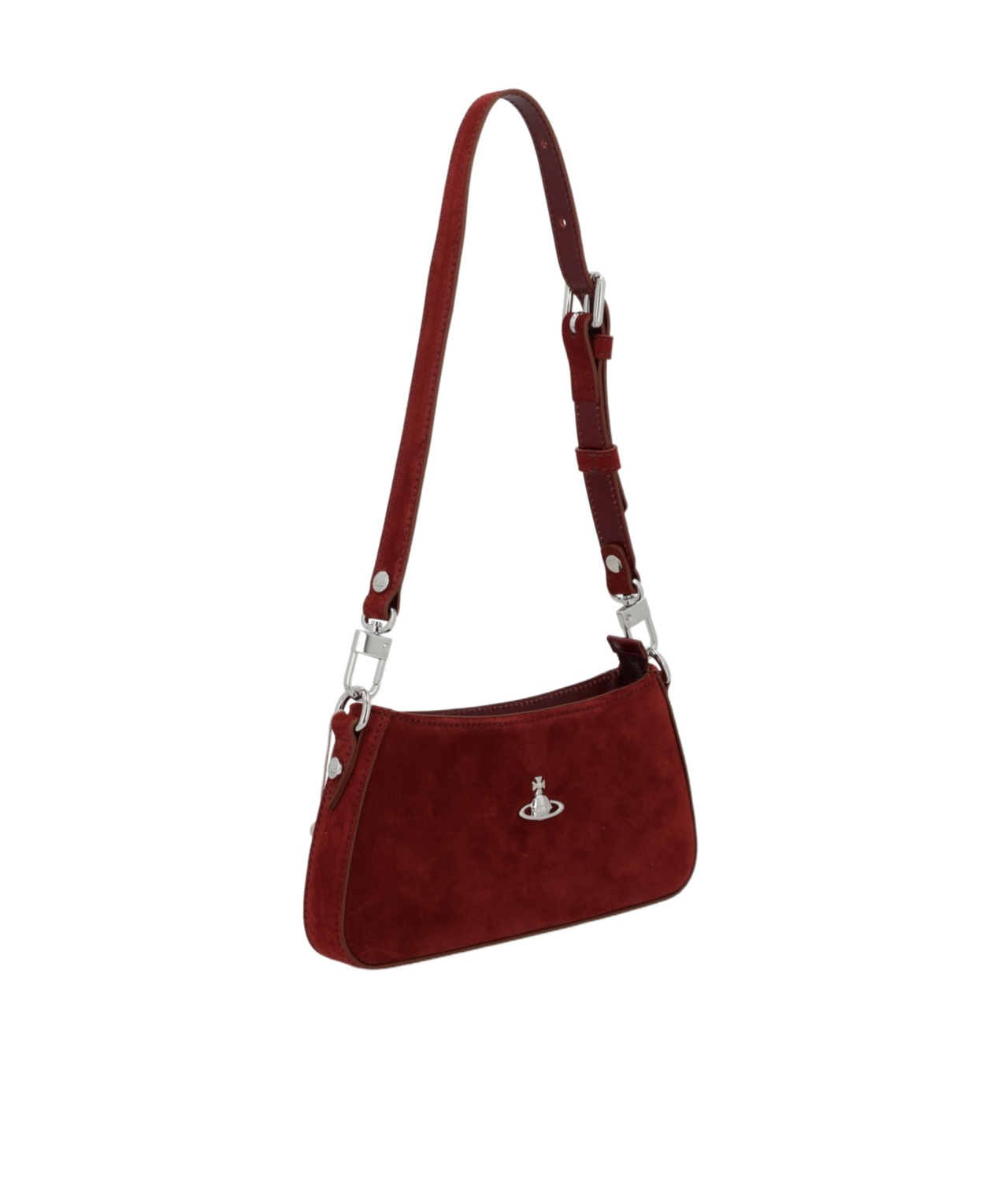 Vivienne Westwood Suede Shoulder Bag Adjustable Strap In Red
