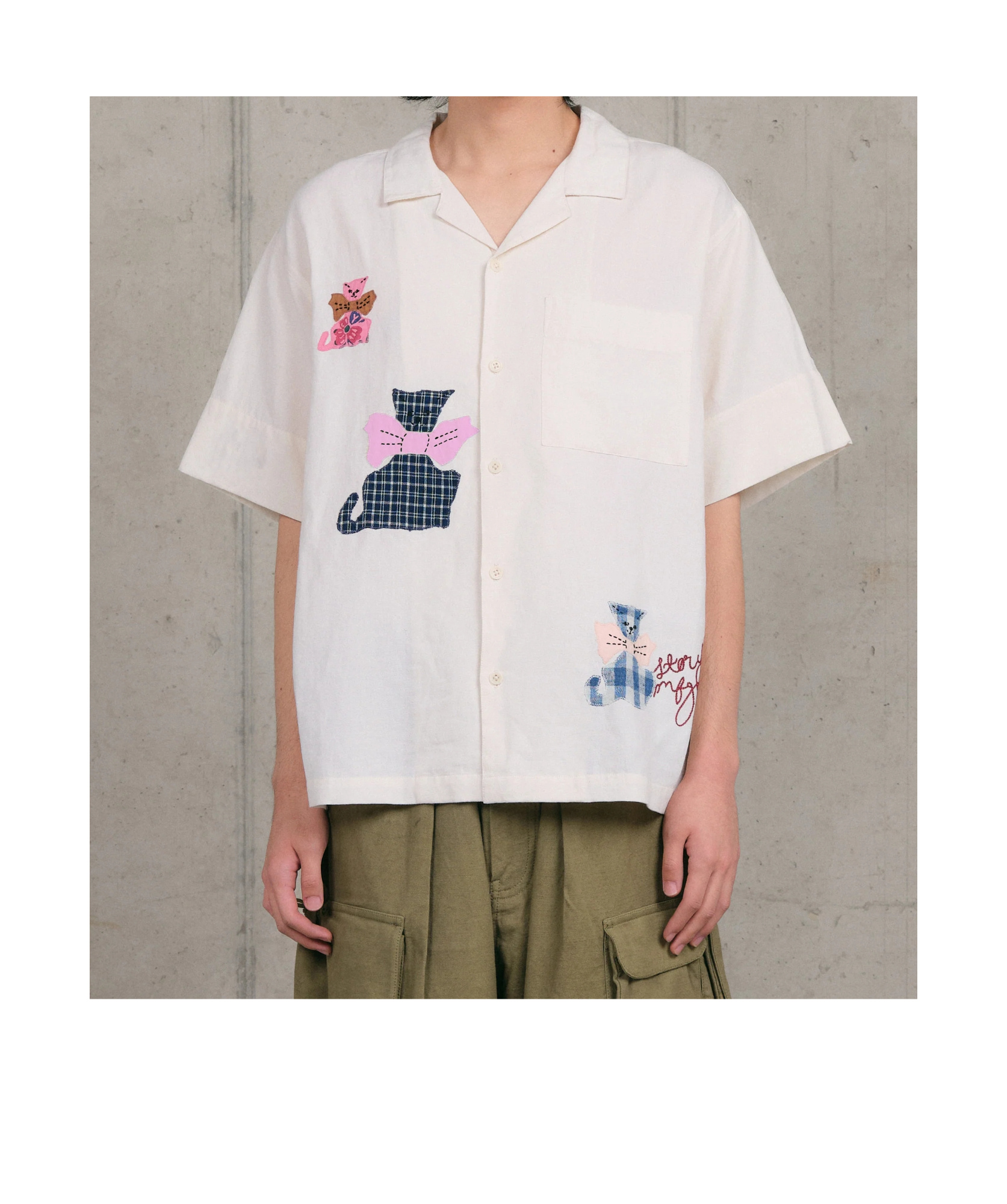 Story Mfg. Short-sleeved Lapel Shirt In White