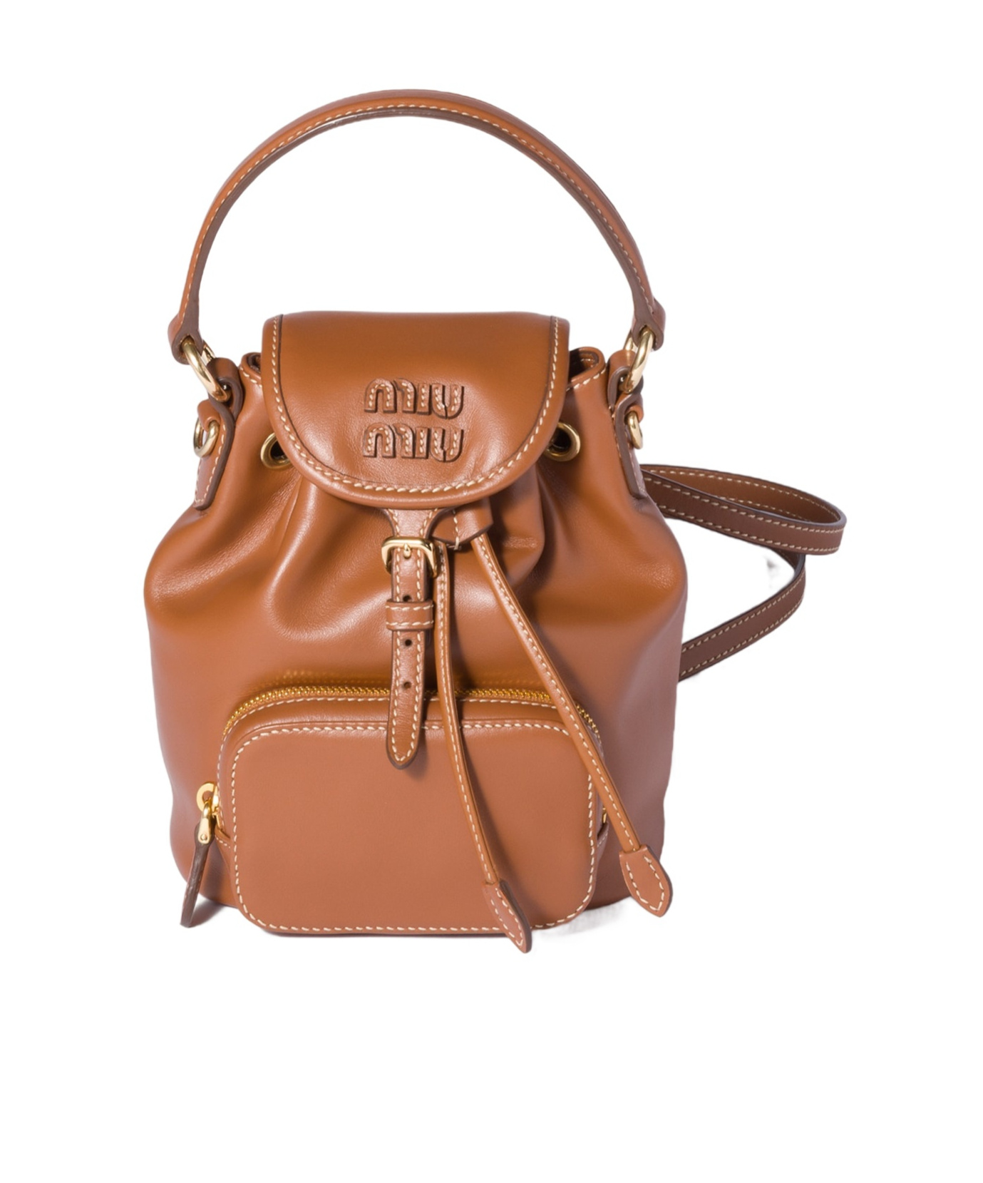 Miu Miu Leather Mini-backpack In Brown