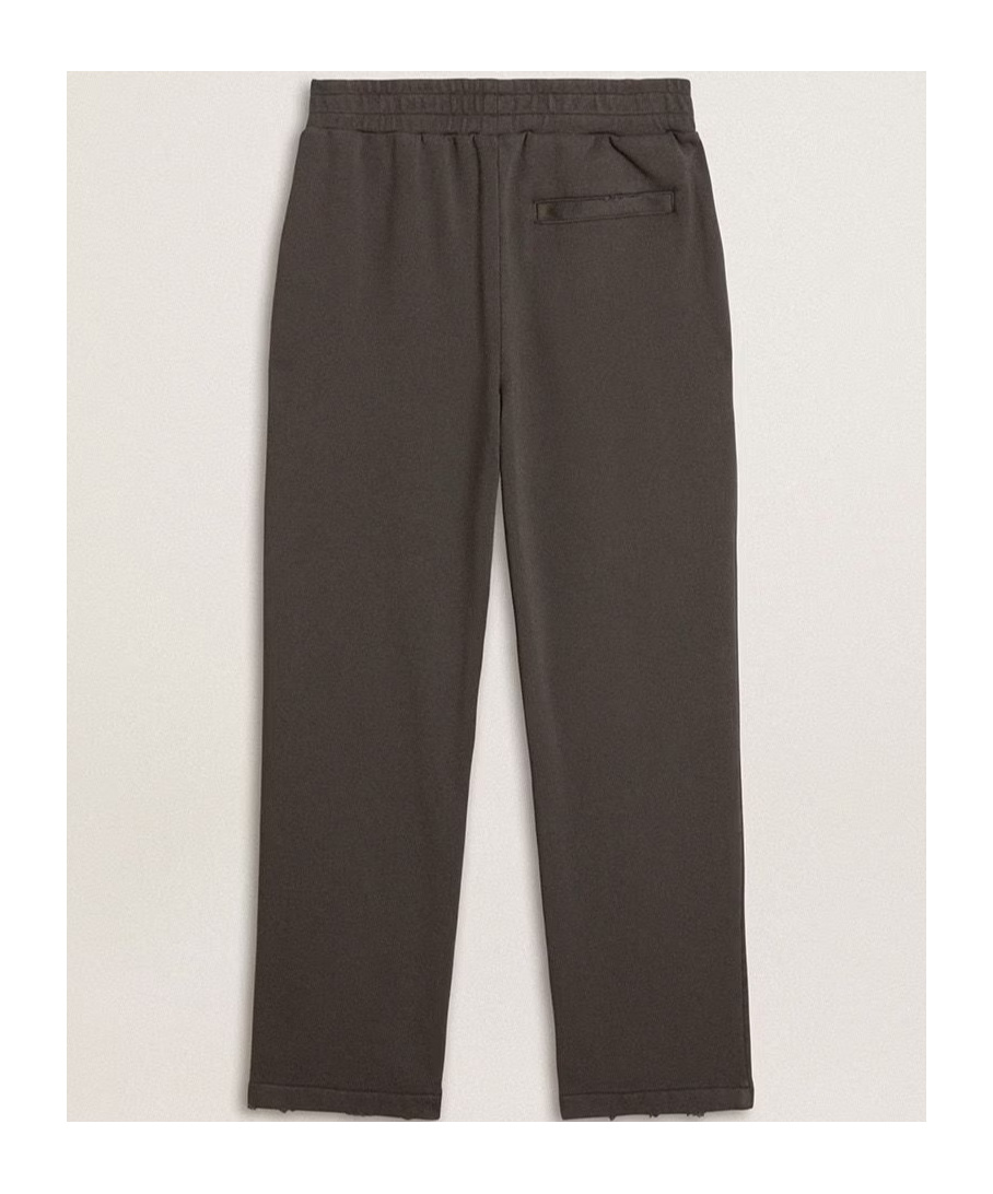 Golden Goose Central-seam Fleece Track Pants In Black