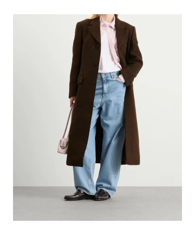 Dunst Wool Boucle Coat In Brown