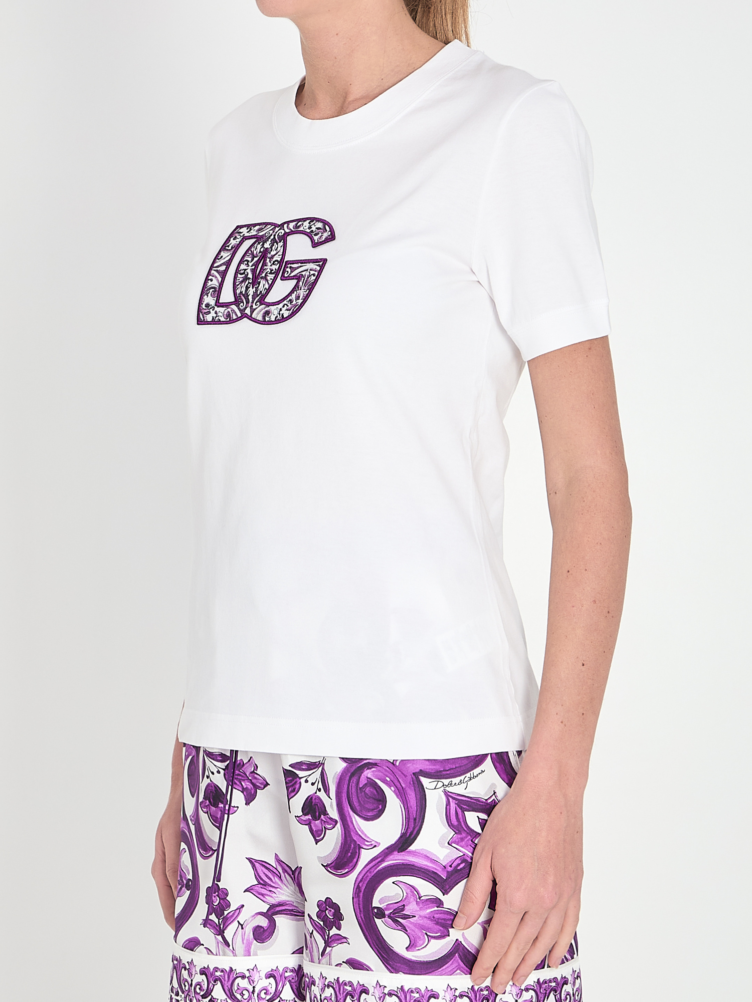 Dolce & Gabbana Majolica Print Dg Logo T-shirt