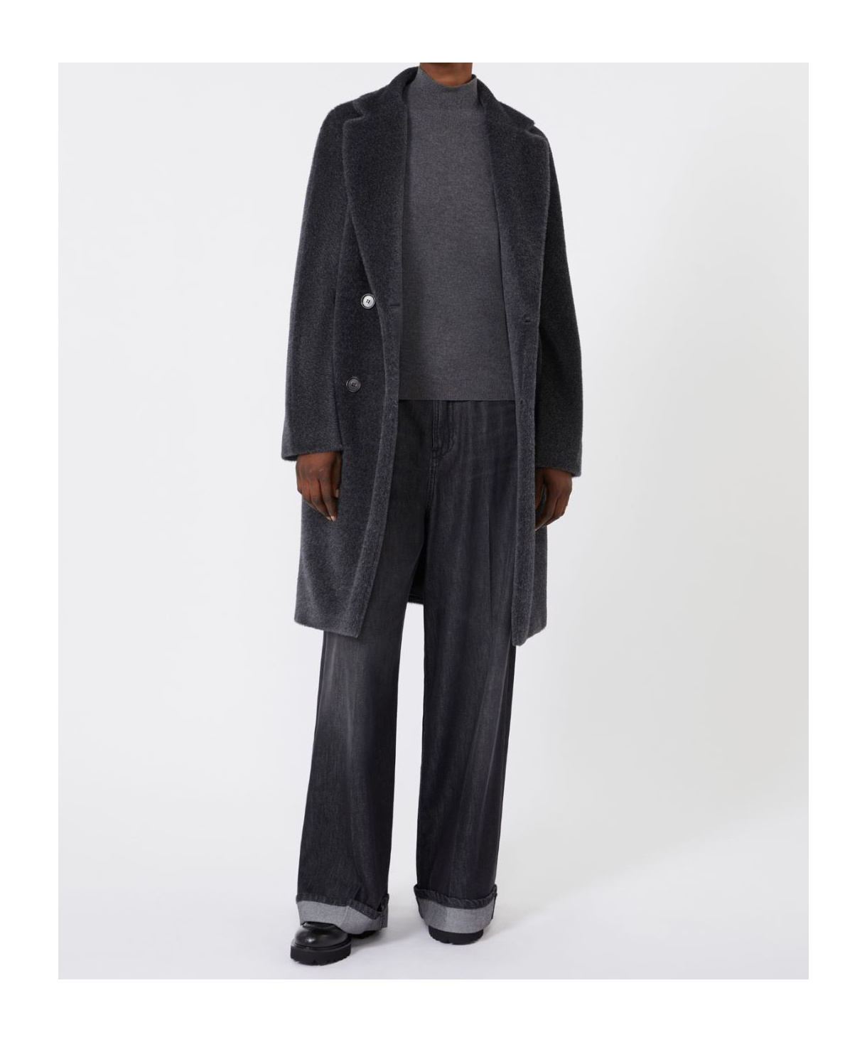 Max Mara 's  Roseto Double Breasted Coat In Black
