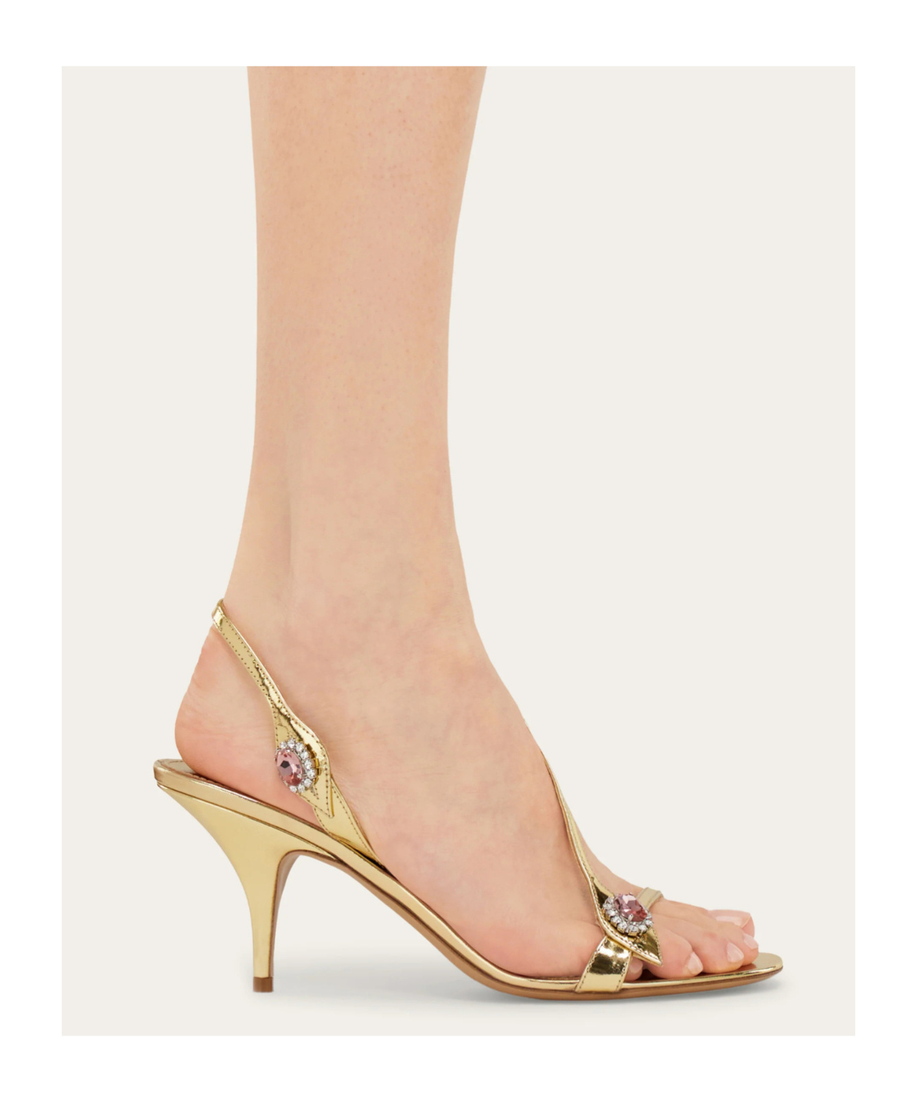 Ferragamo Sibilla 70 Crystal Embellished Sandals In Gold