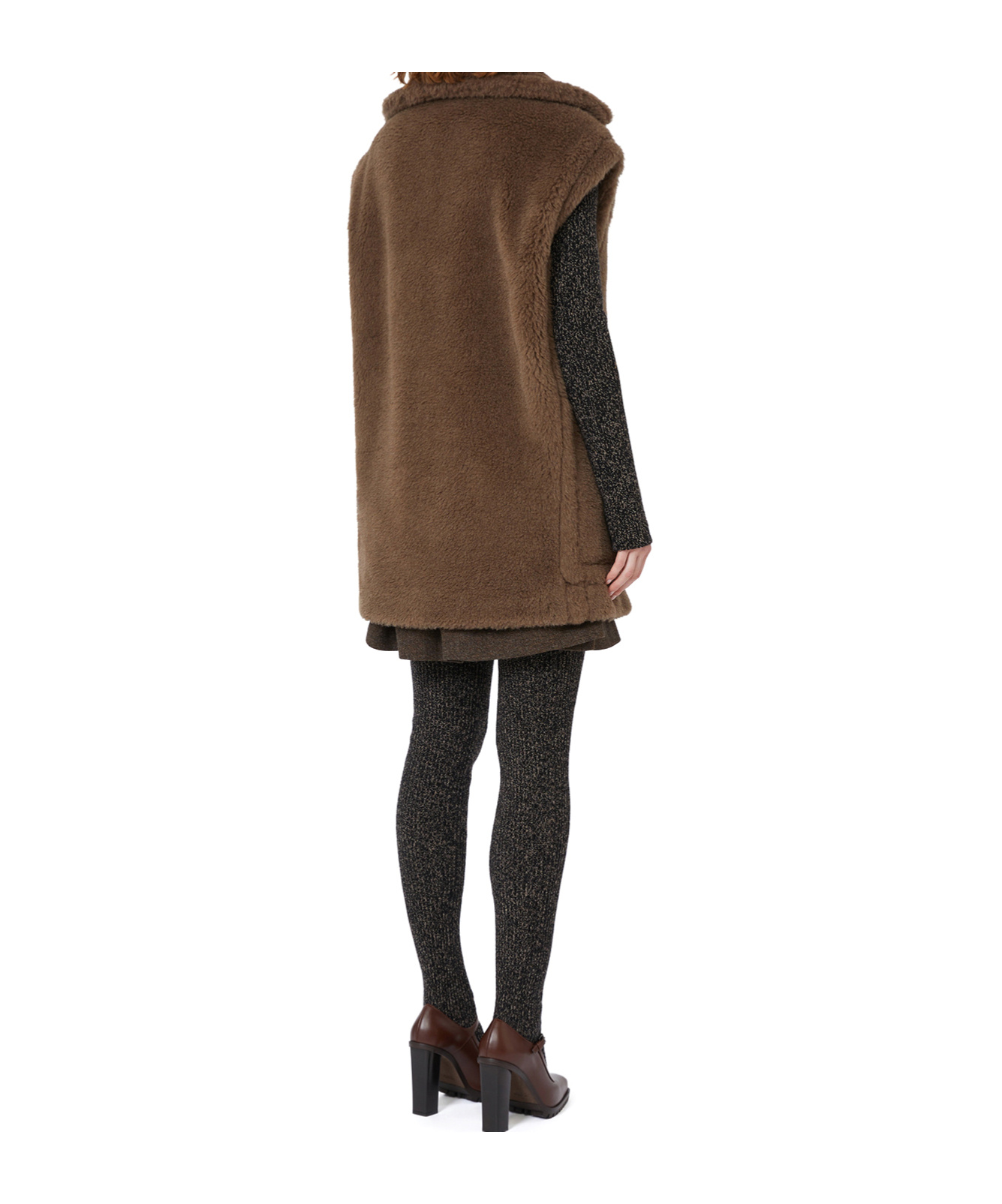 Max Mara Double-breasted Vest In Brown