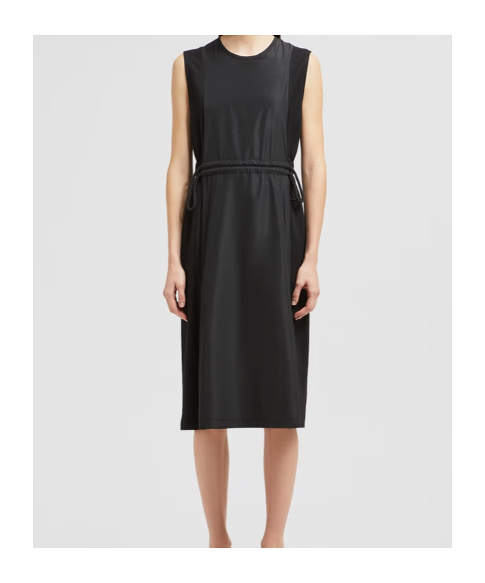 Moncler Robe Longueur Genou En Coton In Black
