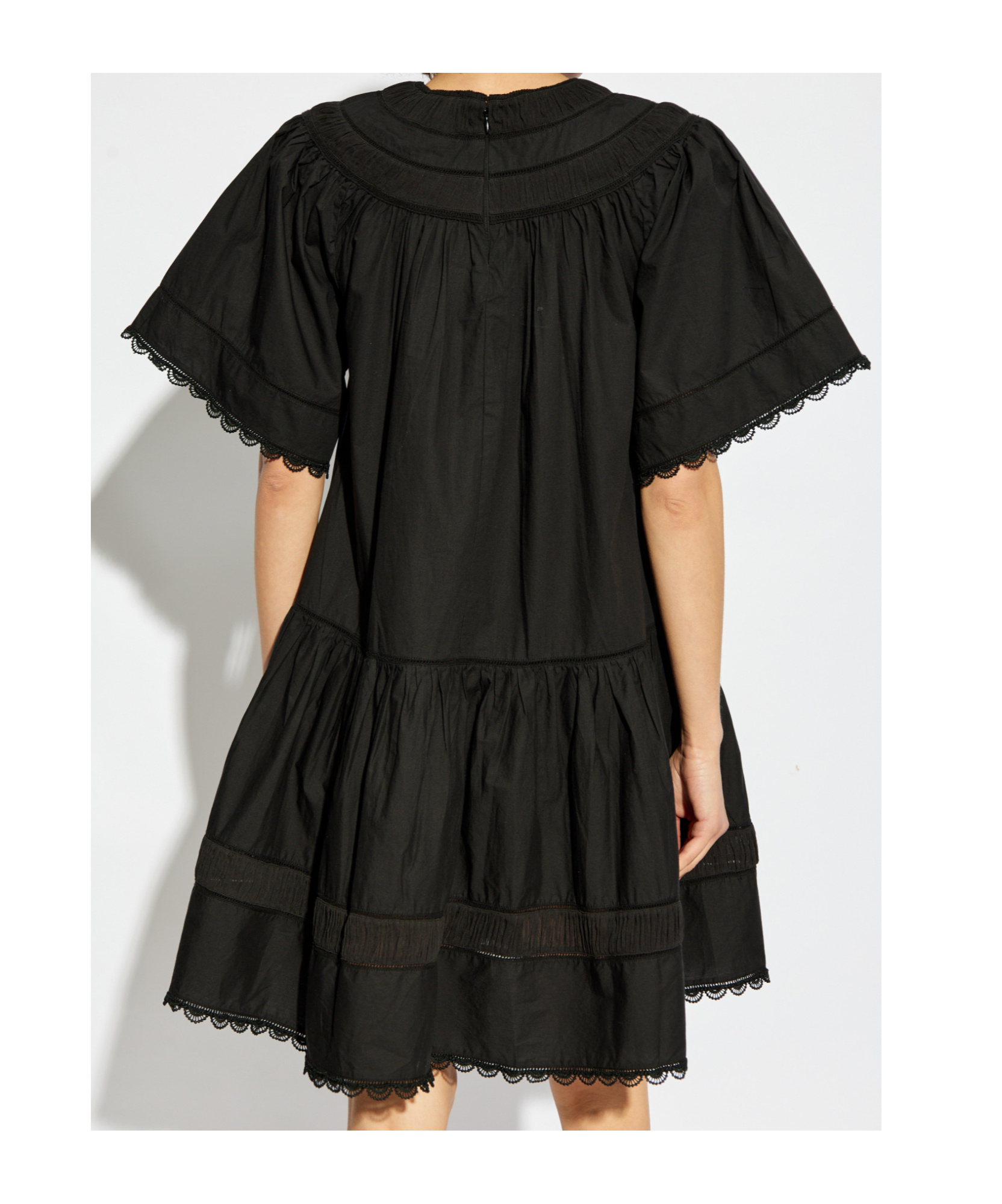 Ulla Johnson Scalloped Cotton Minidress In Black