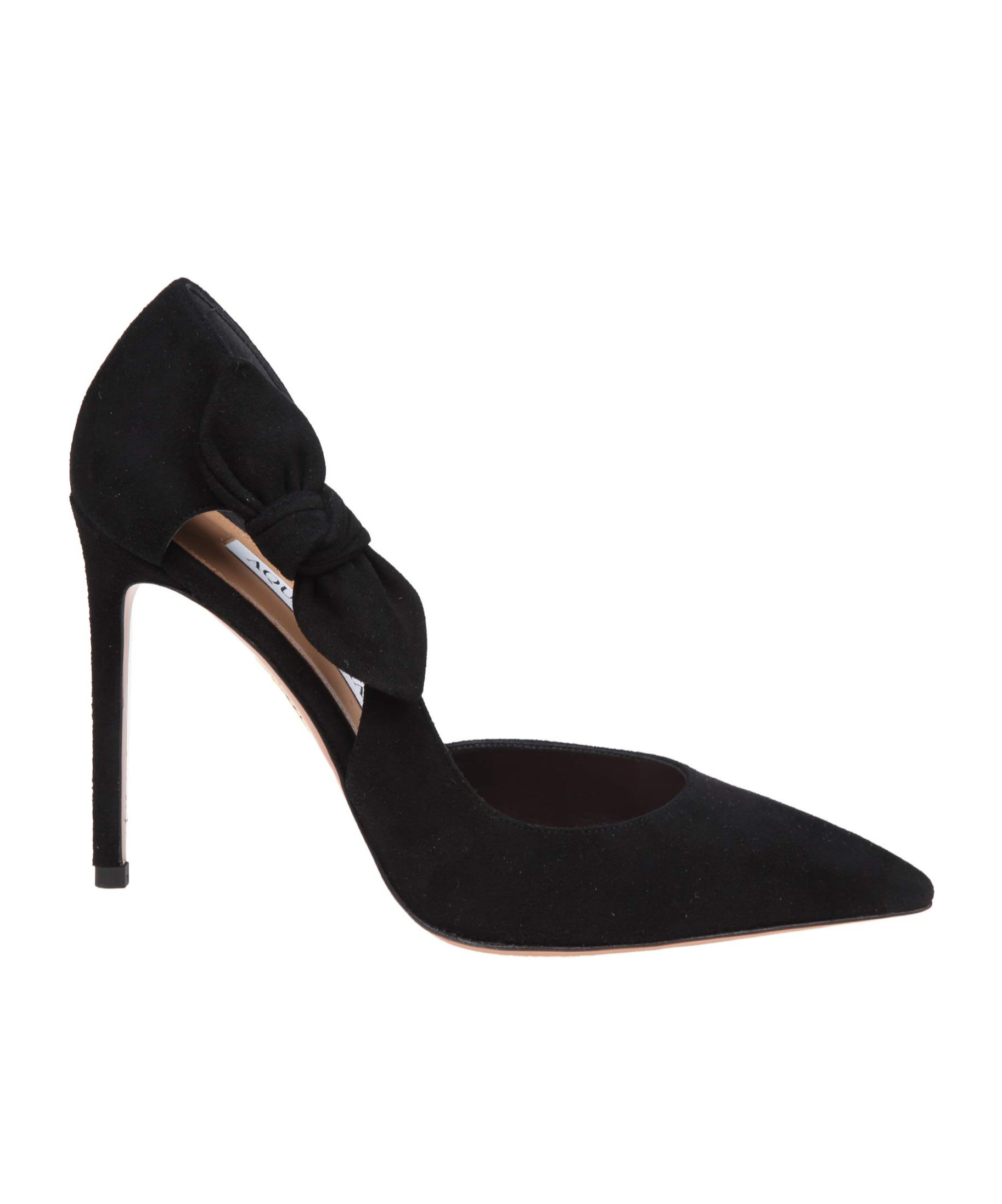 Aquazzura Pointed Toe Pumps With Bow Detail In Black