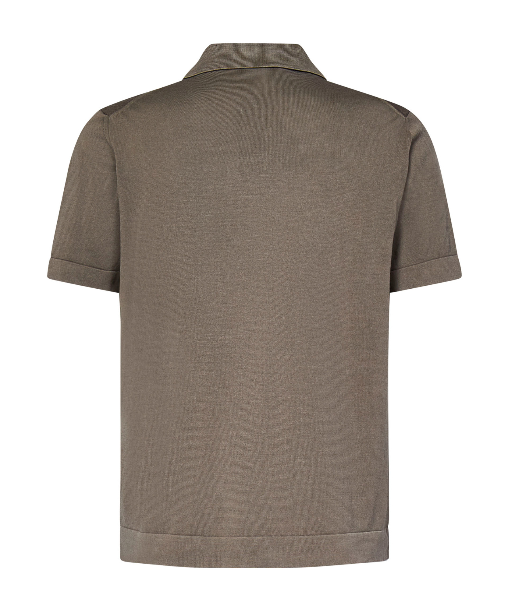 Drumohr Brown Bowling Shirt With Chest Patch Pocket In Mud