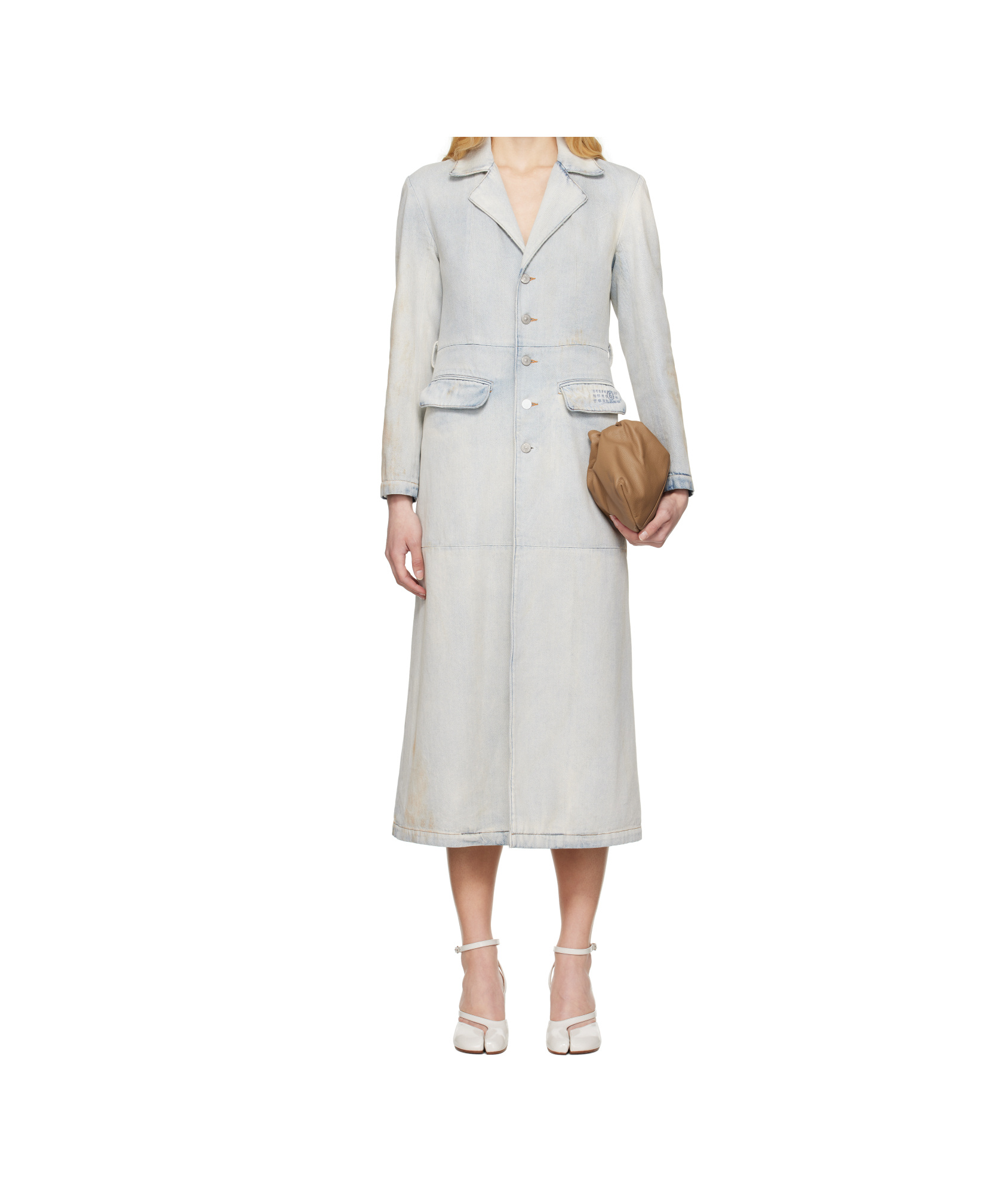 Mm6 Maison Margiela Blue Dual Wear Denim Jacket In White