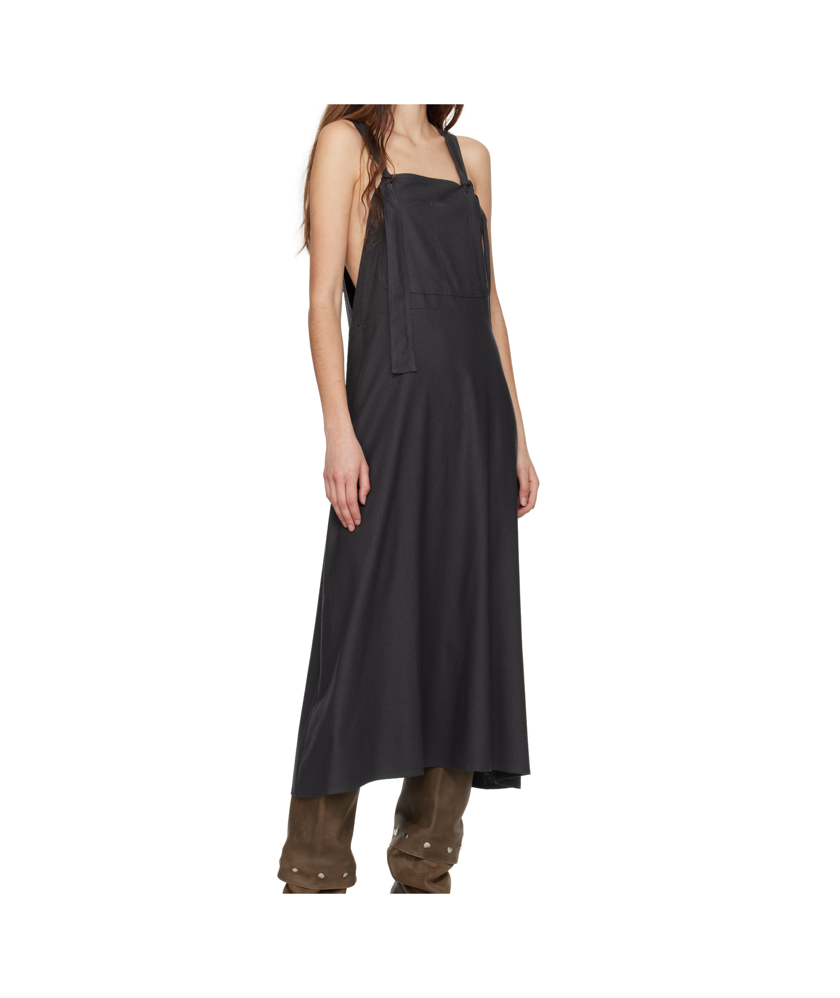 BASERANGE GREN OVERALLS MIDI DRESS