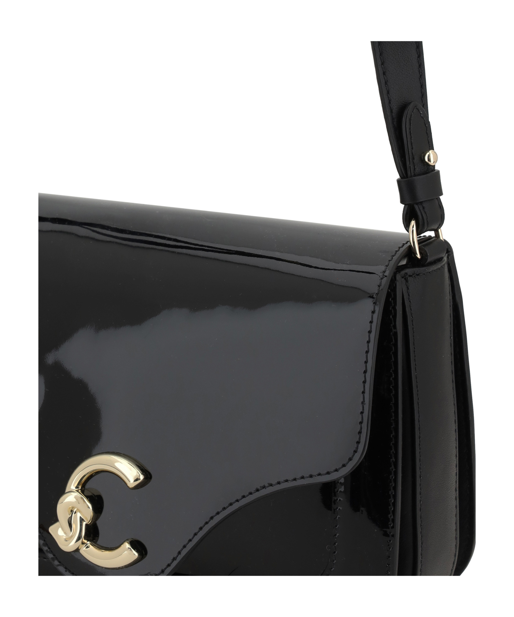 Coccinelle C-me Patent Shoulder Bag In Black
