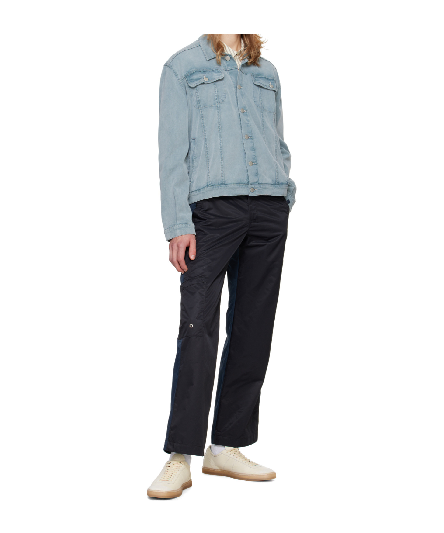 Gimaguas Lapel Denim Jacket In Blue