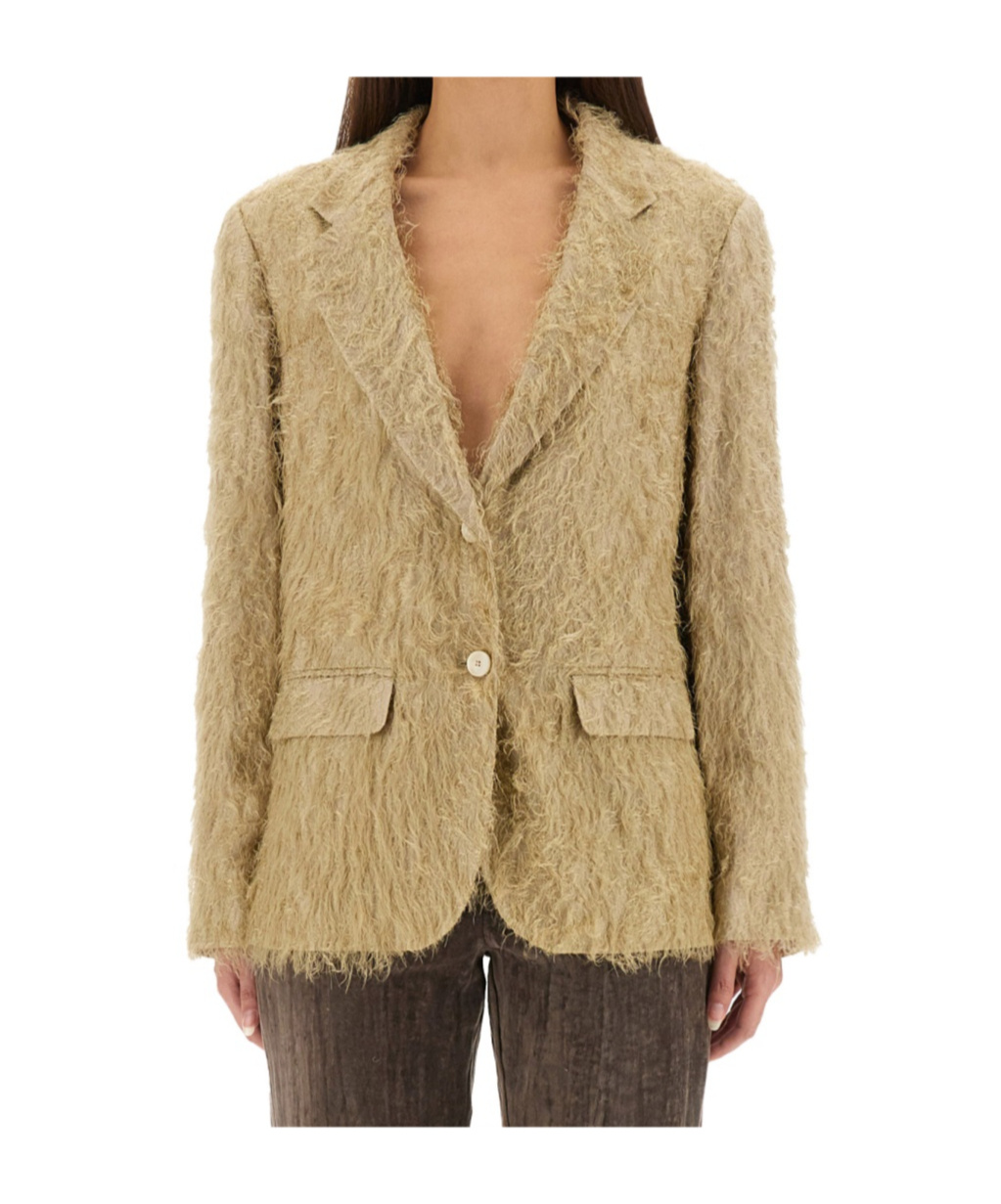Alysi Single-breasted Casual Jacket In Yellow