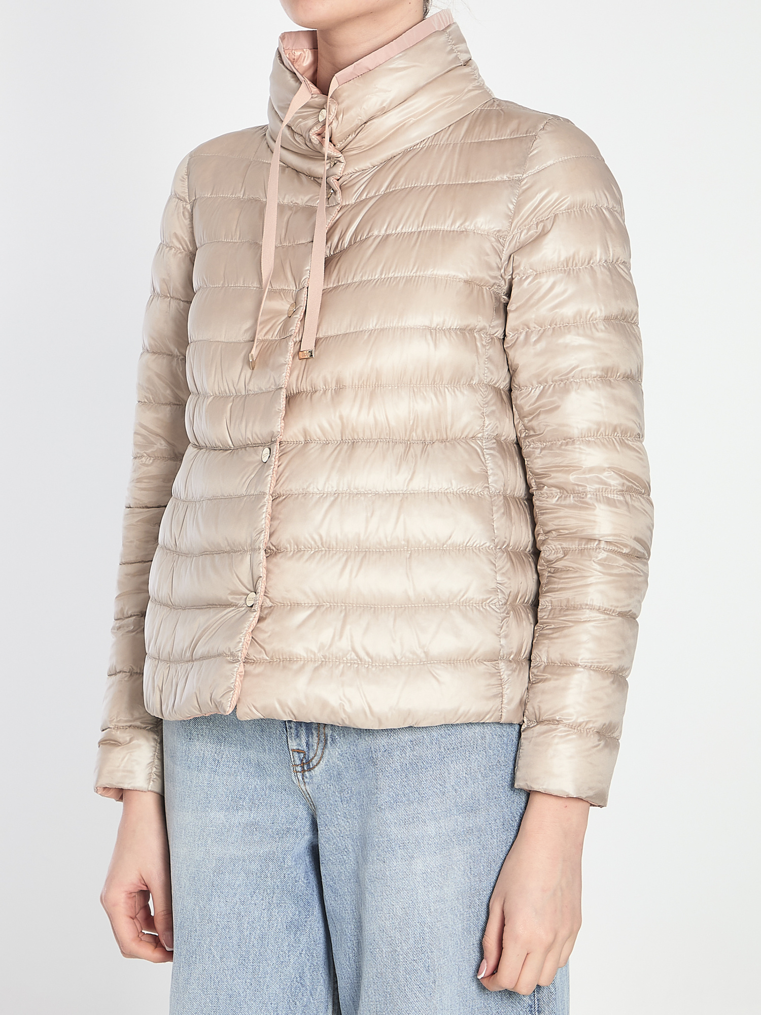 Herno Reversible Drawstring Quilted Jacket In Pink