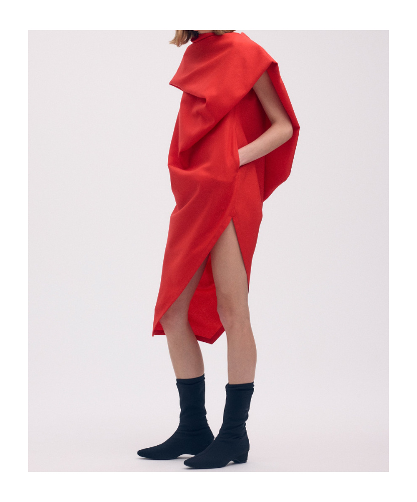 Issey Miyake Sleeveless Dress In Orange