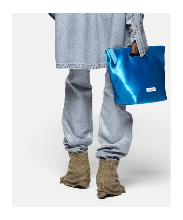Attico Sky Blue Long Pants In Gray