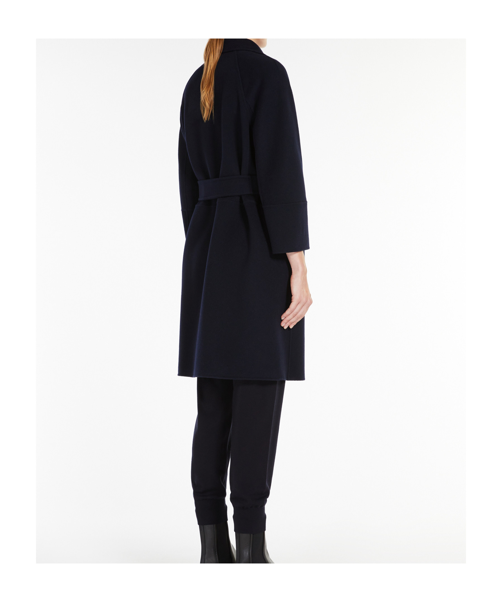 Max Mara Black Arona Double-faced Short Wool Coat In Black