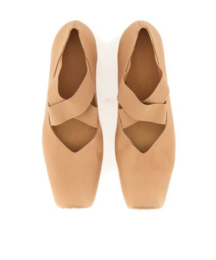 Uma Wang Ballerinas With Crossed Bands In Nude