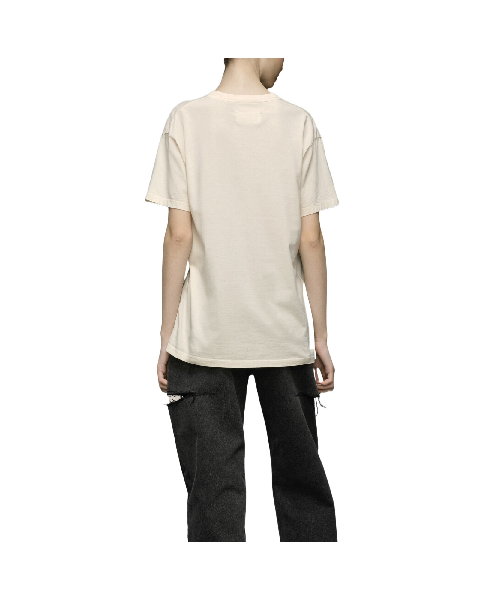 Maison Margiela Reverse Logo Cotton T-shirt In Black