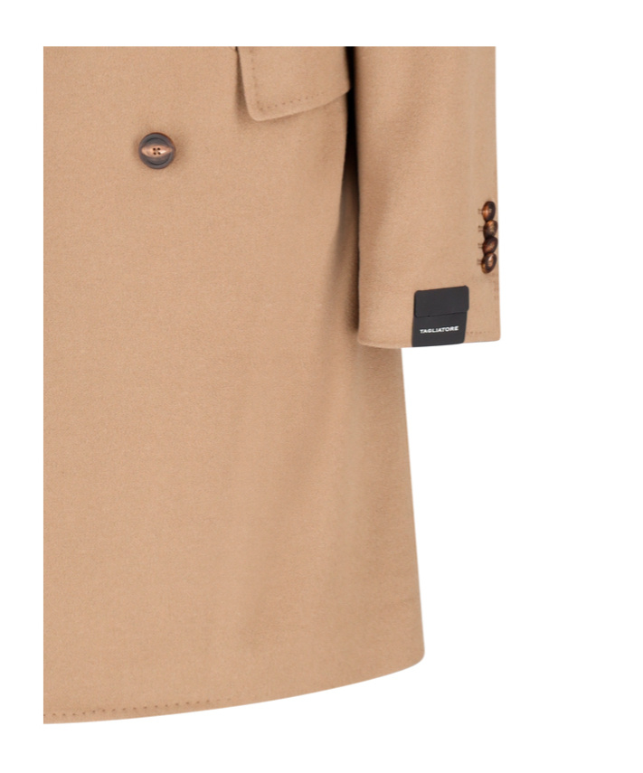 Tagliatore Double-breasted Button Coat In Brown