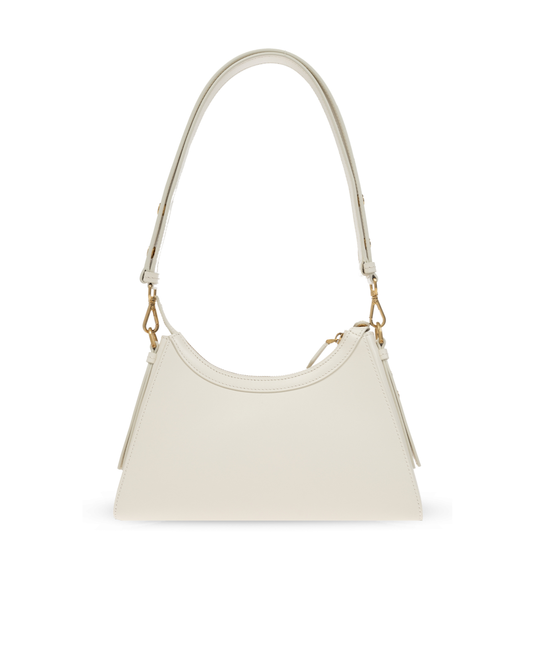 Balmain B-buzz Logo Plaque Shoulder Bag In White