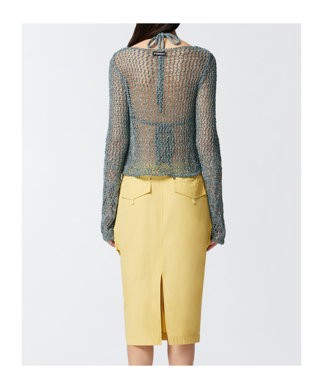 Pinko Knitted Top In Green