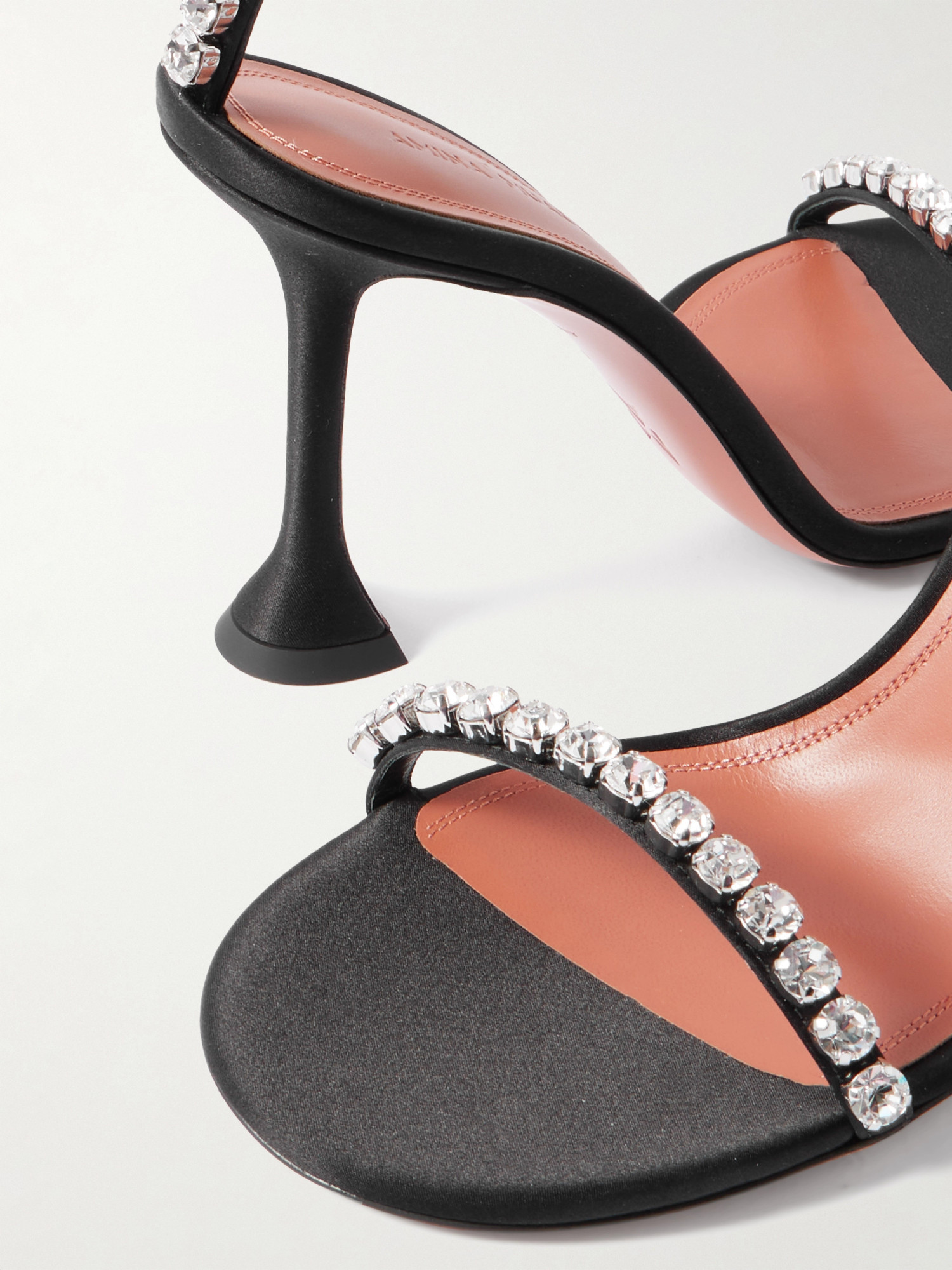 AMINA MUADDI GIGI CRYSTAL-EMBELLISHED HEELED SANDALS