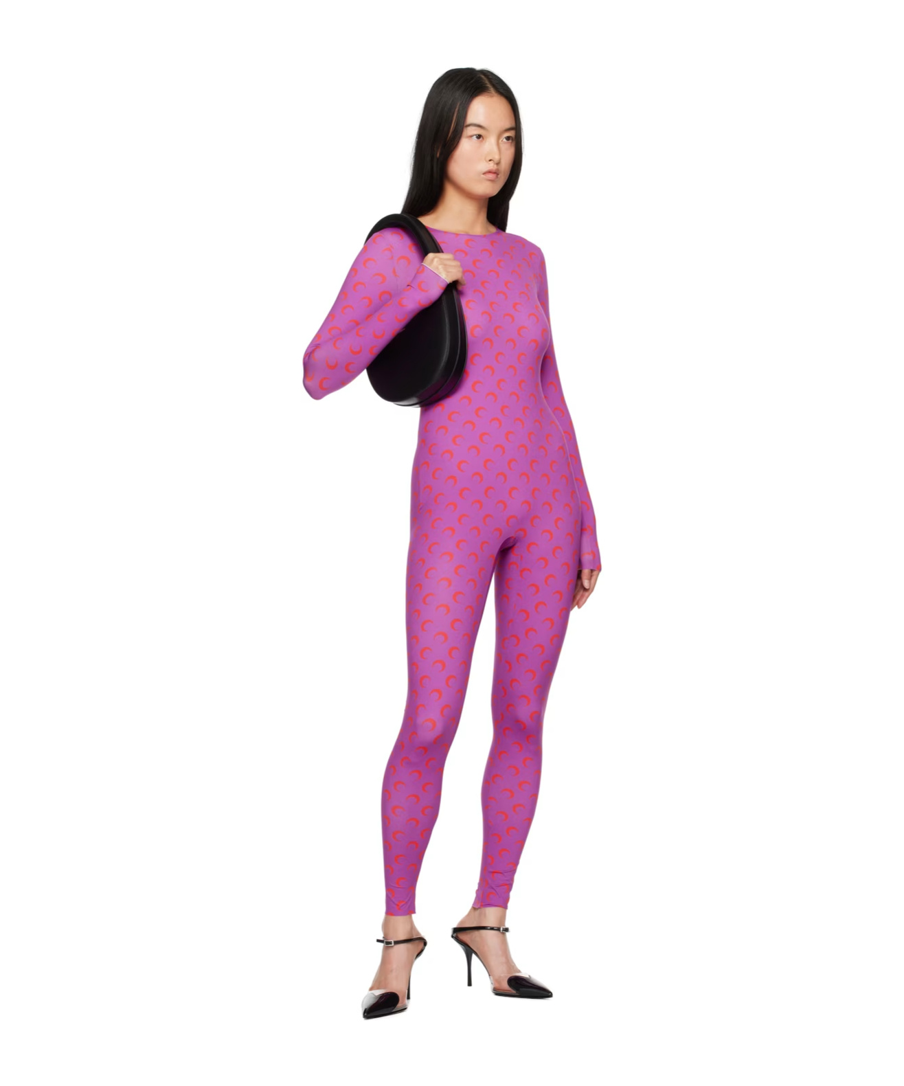 Marine Serre Purple All Over Moon Jumpsuit In Pink