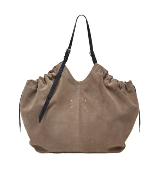 Maison Margiela Suede Slouchy Tote Bag In Neutral
