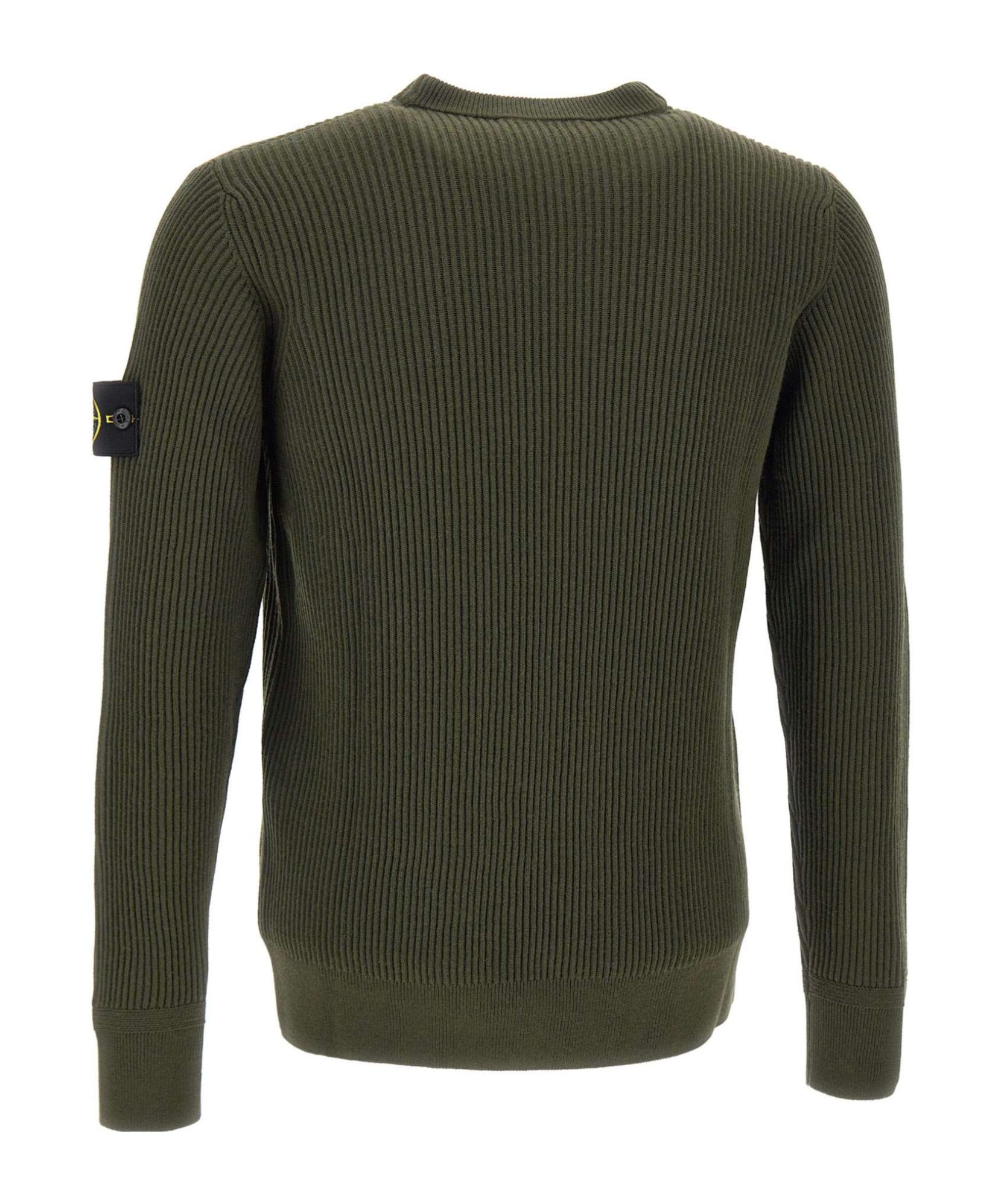 Stone Island 5100053 Ribbed-knit Crew-neck Sweater In Green