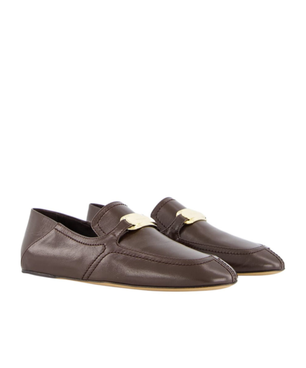 Ferragamo Buckle Loafers In Brown