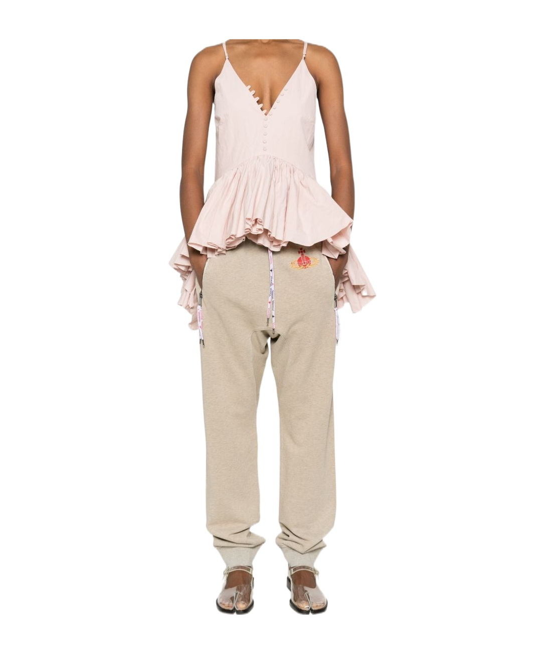 Vivienne Westwood Elastic Waist Track Pants In Nude